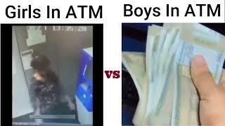 Girls in ATM vs Boys in ATM #tubelightmemes #girlsvsboys #bank #atm