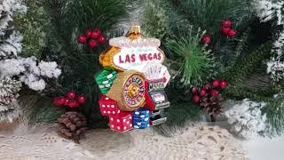 Vegas  - Glass Christmas Ornament