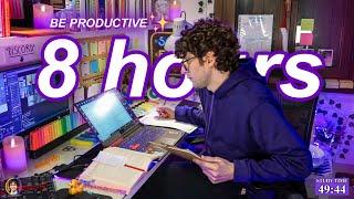 STUDY WITH ME LIVE | 8 HOURS  Harvard Alumnus, Chill Work With Me, Rain Sounds, Pomodoro Timer