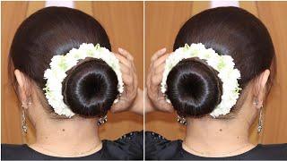 Wedding Juda Using Donut Bun | Easy Self Hairstyles For Ladies | Wedding Hairstyle #hairstyles