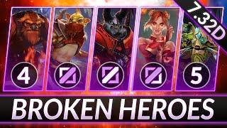 1 MOST BROKEN HERO for EVERY ROLE in 7.32D - CLIMB MMR FAST - Dota 2 Guide