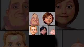 the incredibles becoming uncanny (Mr Incredible,Elastigir, Violet,Dash, Jack Jack) #shorts