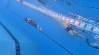 100 meters DNF. Girl swims underwater.