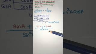 How to Solve Fractions with Trigonometric Ratios? #shorts