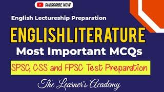 English literature| Most Repeated MCQs for Competitive Exams| Lectureship Test| subject Specialist