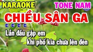 Karaoke Chiều Sân Ga Tone Nam Nhạc Sống Beat Hay Nhất | Kho Nhạc Karaoke