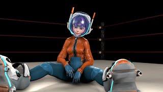 Kiriko vs Juno (リョナ) ryona wrestling animation