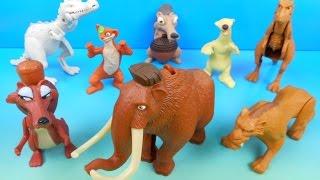 2009 ICE AGE 3 DAWN OF THE DINOSAURS SET OF 8 McDONALD'S HAPPY MEAL MOVIE COLLECTIBLES VIDEO REVIEW