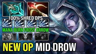 NEW OP MID DROW Solo Mid Against QOP with Mana Burn Frost Arrow 100% Shred Everyone Dota 2