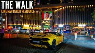 THE WALK at Jumeirah Beach Residence Complete Night Walk | 4K | Dubai Tourist Attraction