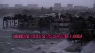 Hurricane Milton Extreme Surge Wind Slams Sarasota, FL