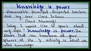 Short speech on knowledge is power |English Speech On knowledge is power