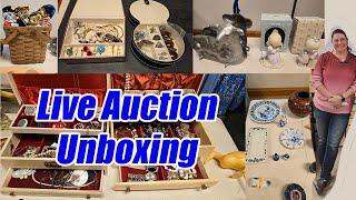 Live Unboxing of our Auction Treasures. Delfts  dishes, Seth Thomas watch, 10k gold, sterling & more