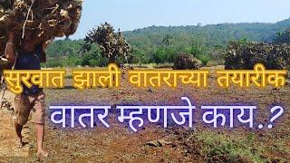 शेतीत सुरू झाली मिरगाची तयारी. वातरासाठी कवळा आणली मळ्यात. Devagad kokan.