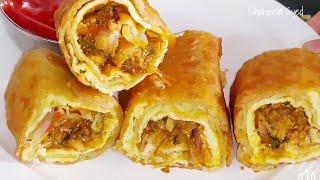 street style chicken bhuna roll recipe iftar party ramadan recipe | ramzan special egg chicken roll