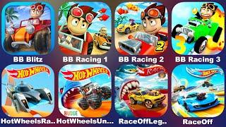 Beach Buggy Racing 3+2,Hot Wheels Race Off,Hot Wheels Unlimited,BB Racing 2,BB Blitz,BB Racing 3