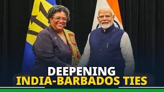 PM Modi holds bilateral meeting with PM Mia Mottley of Barbados