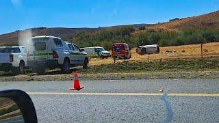 Car that went off the road on the N4 near Waterval Boven in South Africa