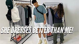 GIRLFRIEND STYLES ME!! || 4 OUTFITS || STREETWEAR 2021