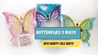 3 Ways to create Beautiful Butterfly cards | Scrappy Tails Crafts