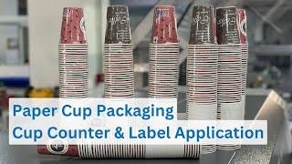 Paper Cup Packaging with Cup Counter & Label Application | IMPACK Pro 40 Shrink Wrapping Machine