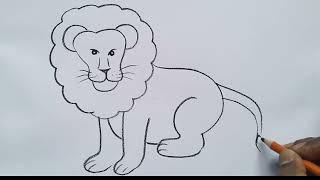 how to draw lion drawing easy step by step@Kids Drawing Talent