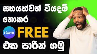 Canva FREE  | සතයක්වත් වියදම් නොකර එක පාරින් ගමු