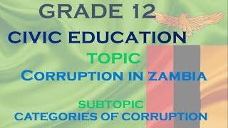 Civic Education Categories or Types of Corruption