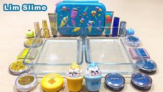 Lim Slime | Blue vs Yellow Color Mixing Makeup Eyeshadow into Slime | Satisfying Slime Videos #37