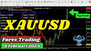 XAUUSD GOLD Forex Trading - Trading Results on February 6, 2024 Using EA Forex