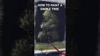 Oil painting a simple tree ️ #howtopaint #oilpainting #shorts