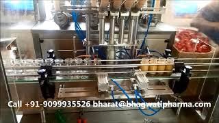 Viscous Cold Ghee Automatic Four Head Servo Motor Operated Piston Filling Machine