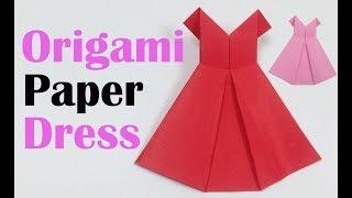 How to Make a Pretty Origami Paper Dress  | Origami Paper Folding Craft, Videos Tutorials for Kids