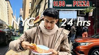 Eating Only NYC's $1 Pizza & Bagels For 24 Hrs...