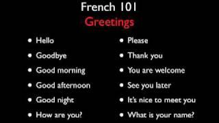 Learn French with French 101 - Greetings - Level One