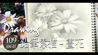 鉛筆素描示範《畫花》- 王文詵