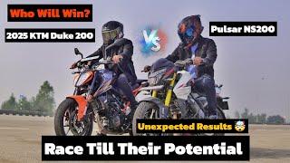 2025 Ktm Duke 200 Vs Pulsar NS200 Bs7 | Top End | Which is Faster?