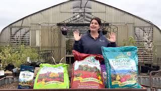 Espoma soil products. Land and sea compost, Espoma raised bed mix, potting mix