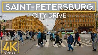 Exploring Saint Petersburg on a Cloudy Day - 4K City Drive Video