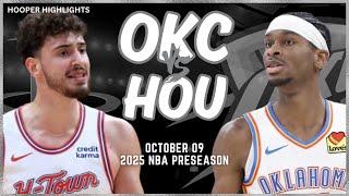 Oklahoma City Thunder vs Houston Rockets Full Game Highlights | Oct 9 | 2024-25 NBA Preseason