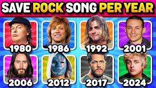 Save 1 Rock Song Per Year  Most Popular Songs From 1980 to 2024 | Music Quiz Challenge