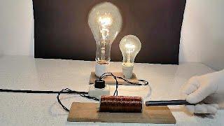 Simple demonstration of operation of the electrical transformer and electromagnet