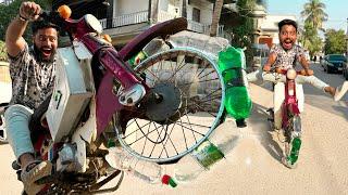 BOTTLE TYRE ON DREAM BIKE  PUNCTURE SOLUTION | IT WORKS? | SYED FAHAD| MUNNA SHAPATER