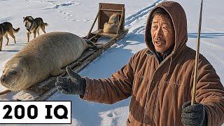 Как инуиты охотятся на тюленя весом 100 килограмм
