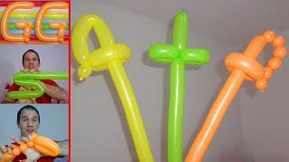  Cómo hacer una ESPADA con globos - Globoflexia para principiantes ️ Espada de globo
