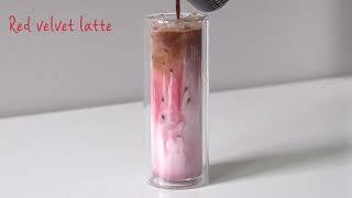 레드벨벳 라떼 만들기 l Red velvet latte recipe ㅣ 홈카페 레시피