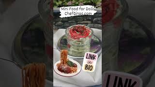 Mini Food for Dolls Spaghetti www.chefginas.com #barbie #food #clayfood