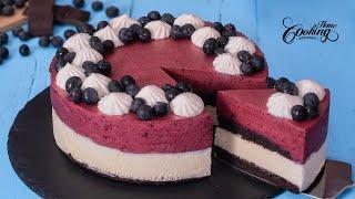 Chocolate Blueberry Mousse Cake - Easy Mousse Cake Perfect for Summer