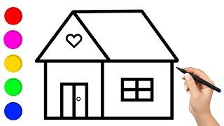 Easy house drawing for kids | How to draw a house step by step