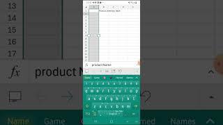 Basic Excel in Smart phone